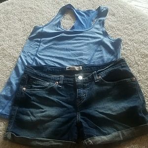 Levis 11 shorts/ drywear tank